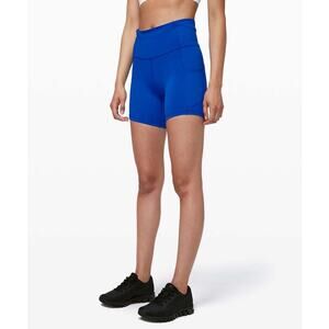 EUC Lululemon Fast and Free Short 6", Jet Stream Blue, Size 6, W7AU6S